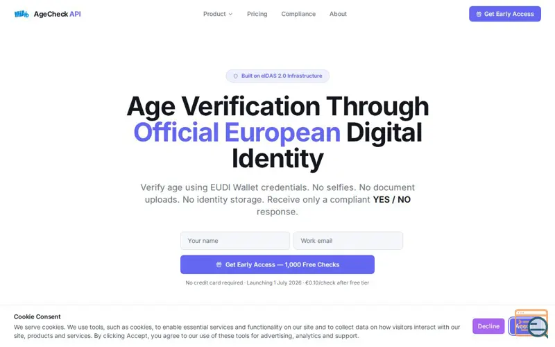 Screenshot of AgeCheck API
