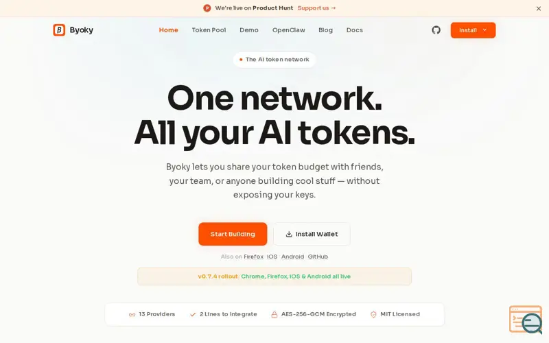 Screenshot of Byoky