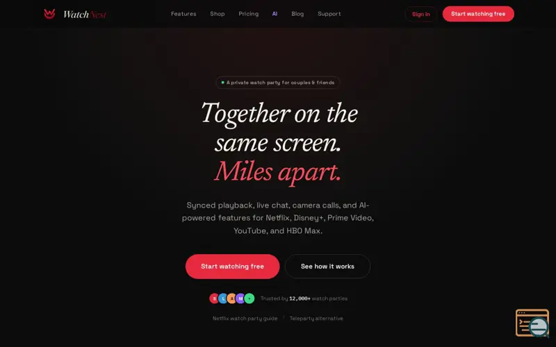 Screenshot of WatchNest