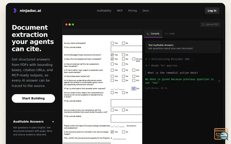 Screenshot of NinjaDoc Ai