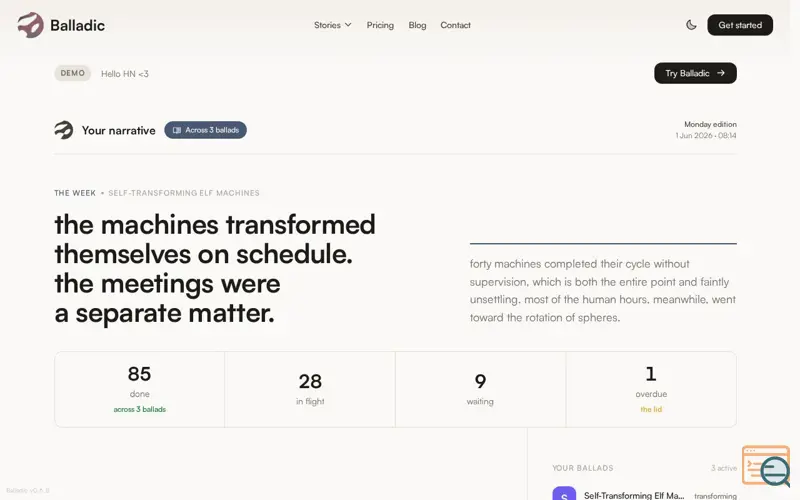 Screenshot of Balladic