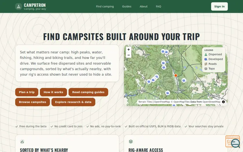 Screenshot of Camprtron