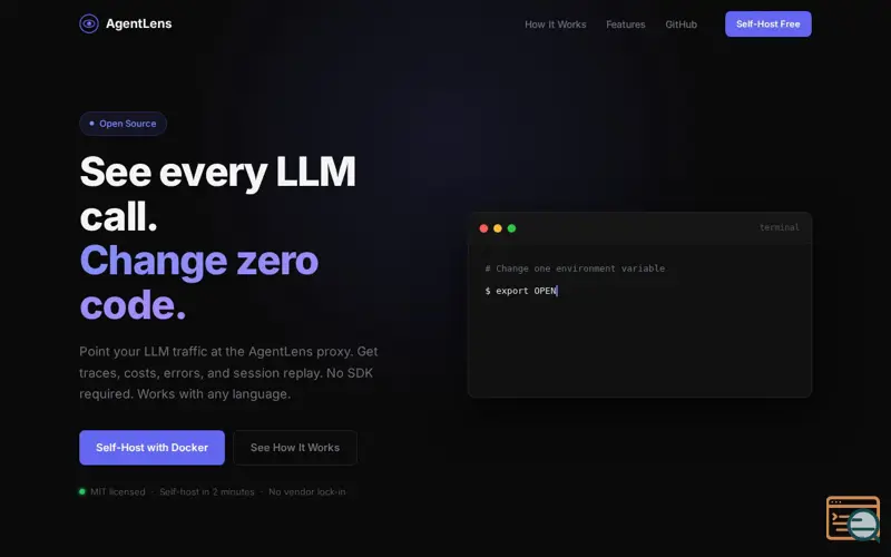 Screenshot of AgentLens