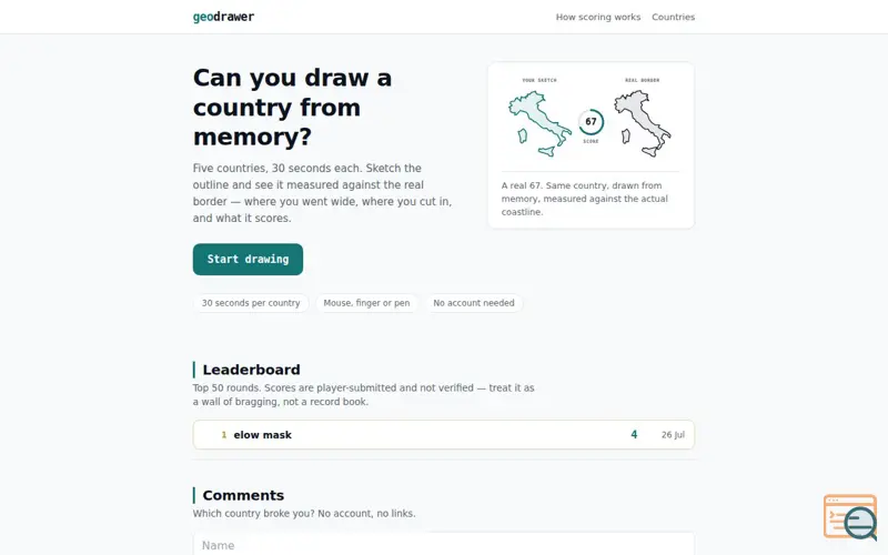 Screenshot of GeoDrawer