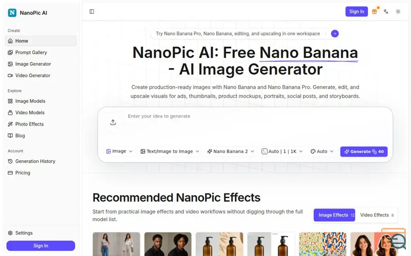 Screenshot of NanoPic AI