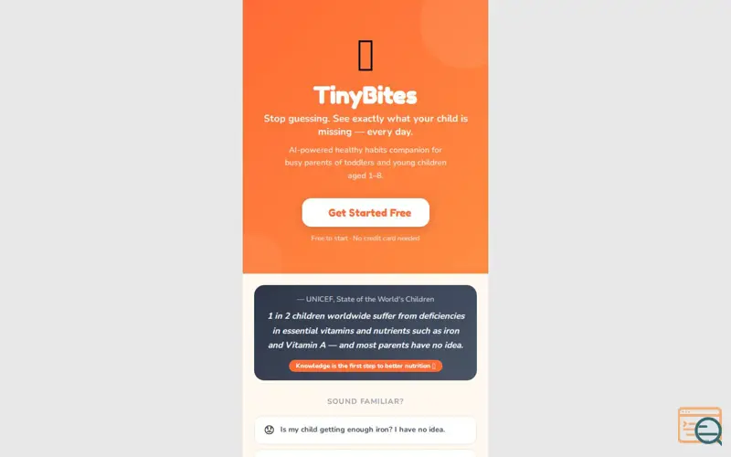 Screenshot of TinyBites