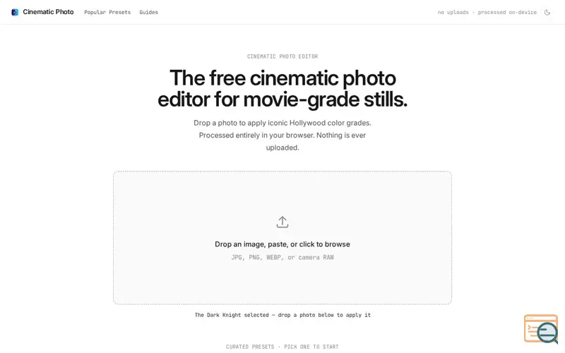 Screenshot of Cinematic Photo