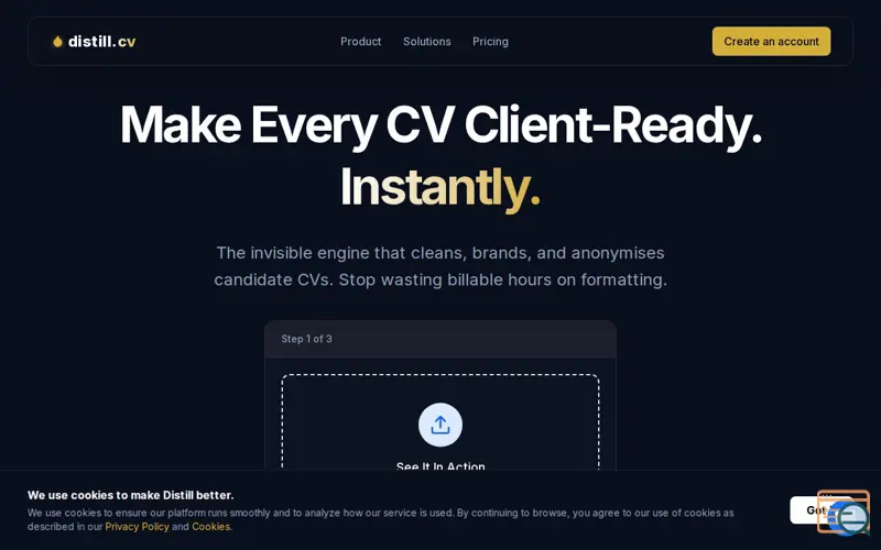 Screenshot of Distill.cv