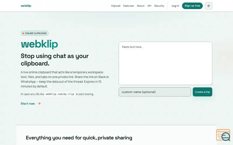 Screenshot of Webklip