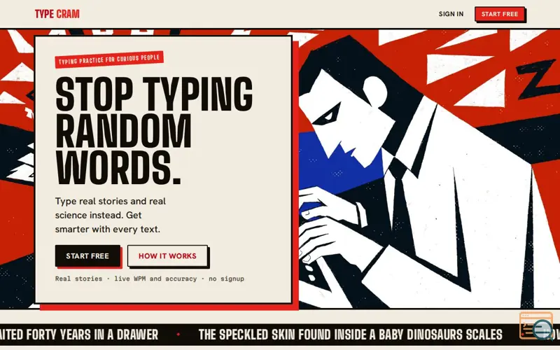 Screenshot of TypeCram