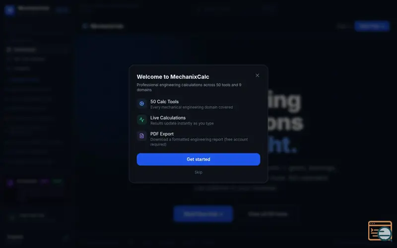Screenshot of MechanixCalc