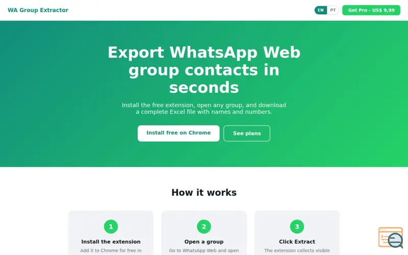 Screenshot of WA Group Extractor