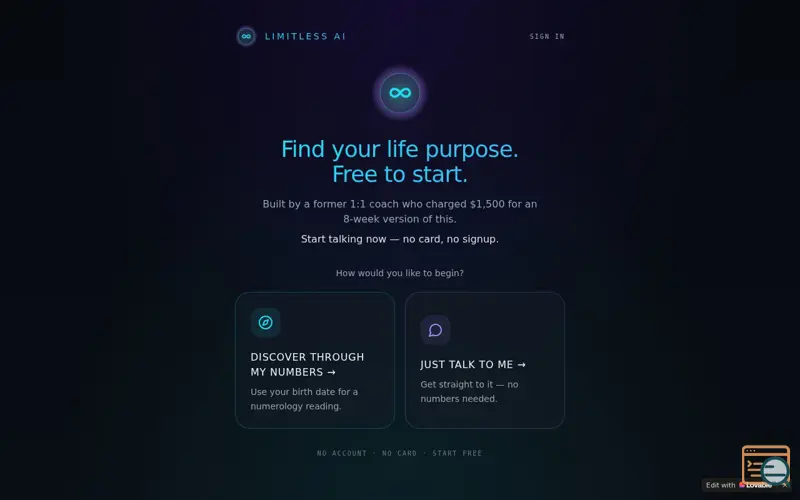 Screenshot of Limitless AI