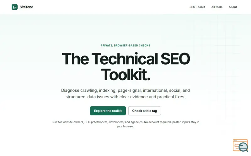 Screenshot of SiteTend