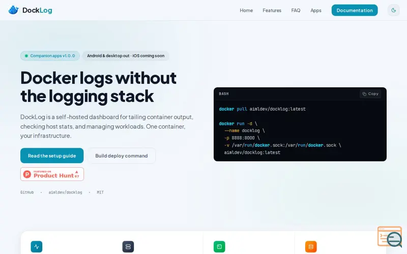 Screenshot of DockLog