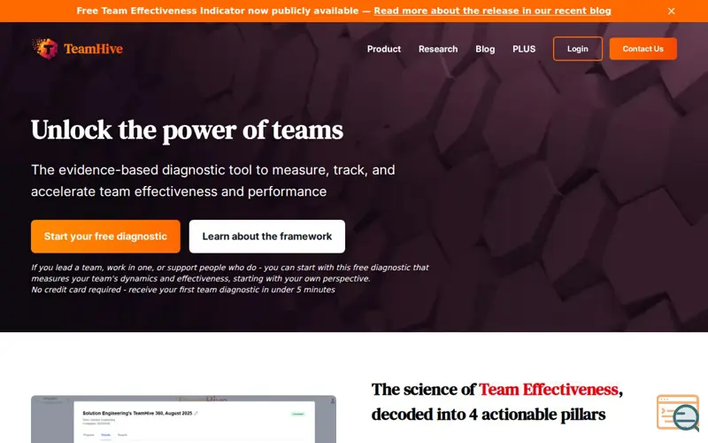 Screenshot of TeamHive