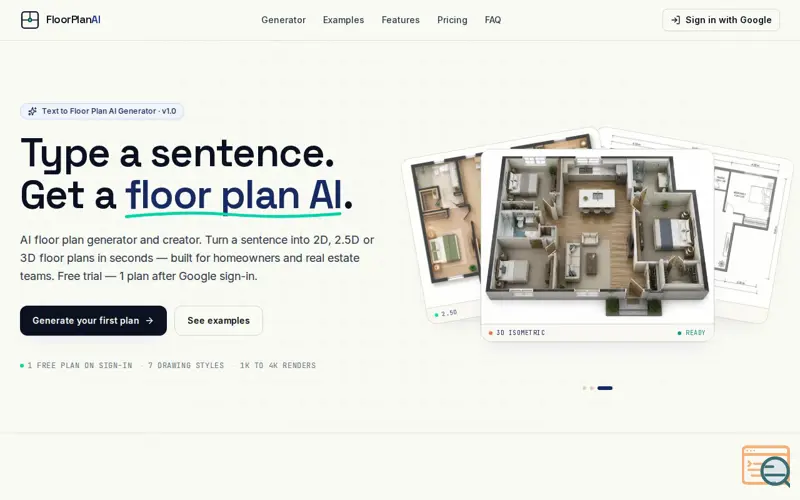 Screenshot of Floor Plan AI