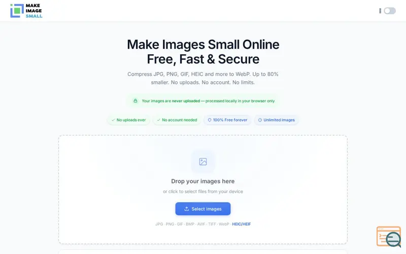 Screenshot of Make Image Small