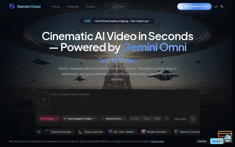 Screenshot of Gemini Omni, a launch using Foundr