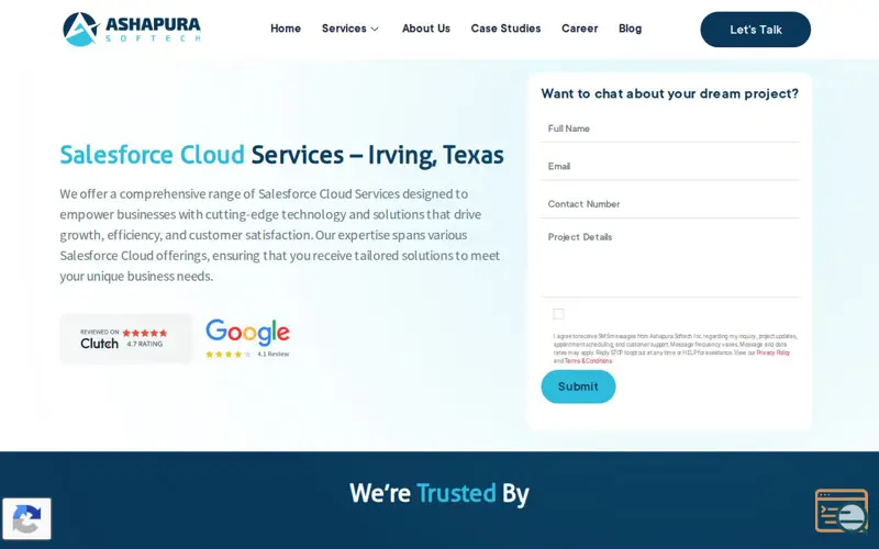 Screenshot of Ashapura Salesforce Desk