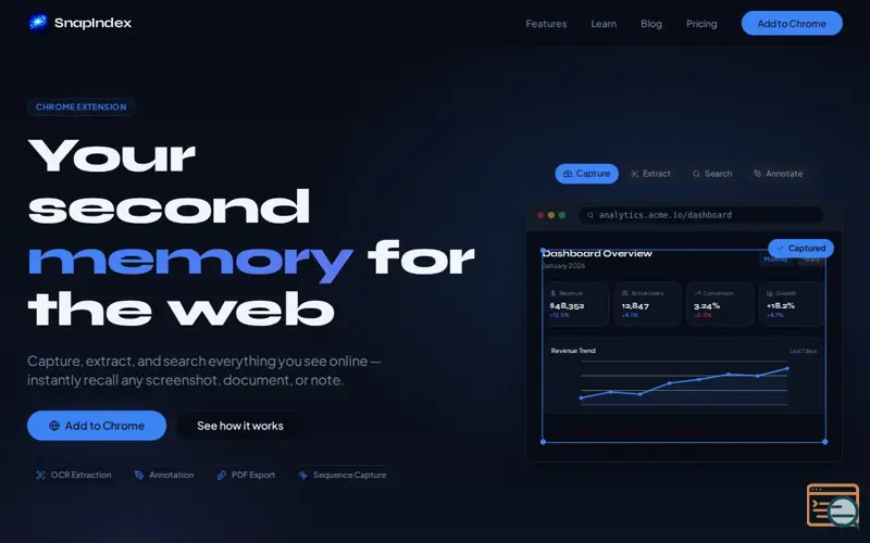 Screenshot of SnapIndex
