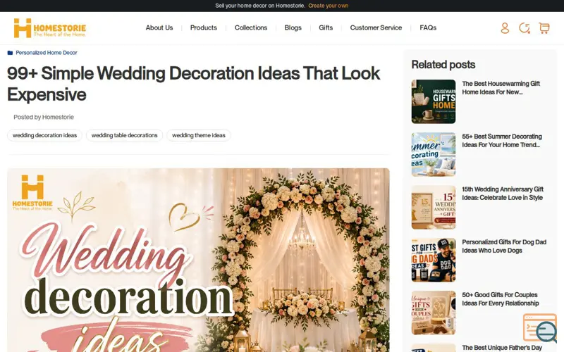 Screenshot of Wedding Decorations Ideas Inspired