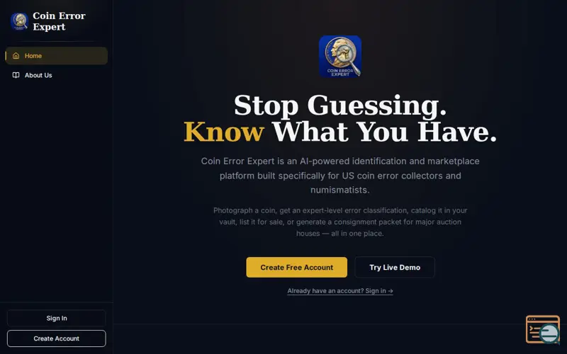 Screenshot of Coin Error Expert