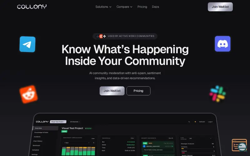Screenshot of collony.ai