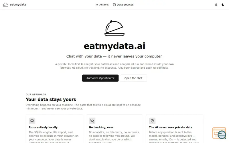 Screenshot of Eatmydata.ai