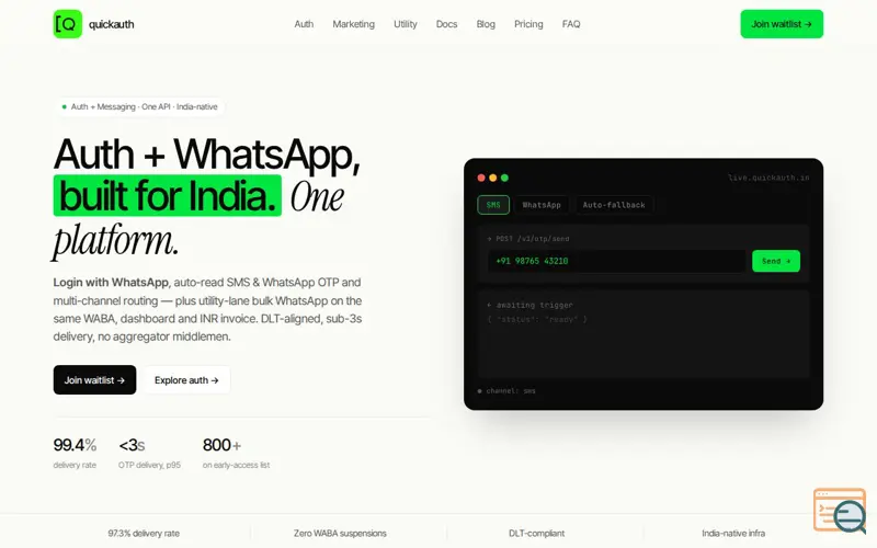 Screenshot of QuickAuth