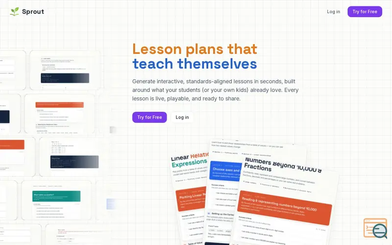 Screenshot of Sprout Lessons