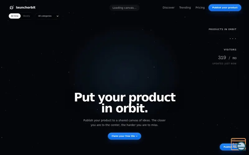 Screenshot of launchorbit