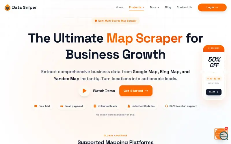 Screenshot of Map Scraper Pro