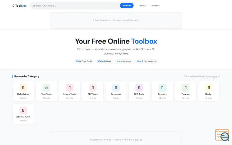 Screenshot of ToolNex