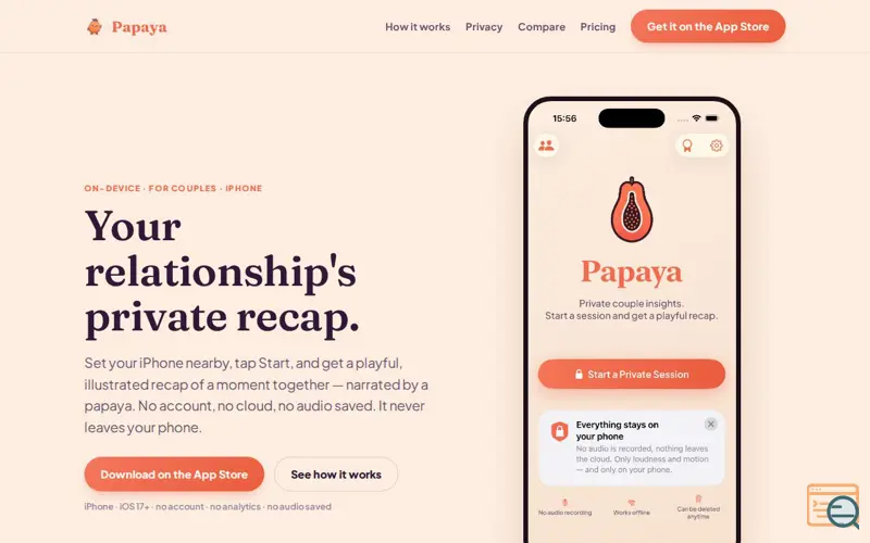 Screenshot of Papaya