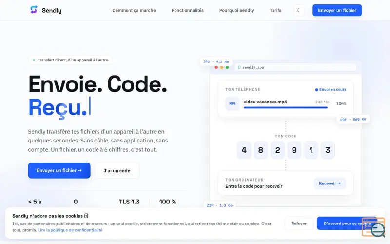 Screenshot of Sendly