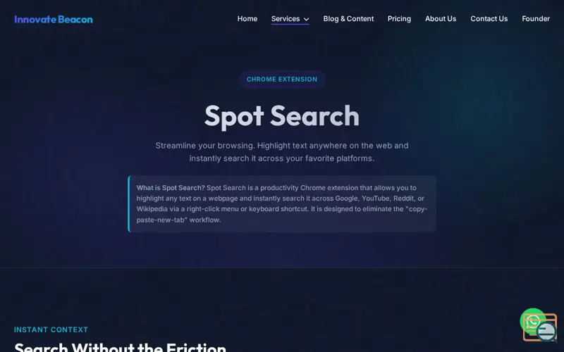 Screenshot of Innovate Beacon