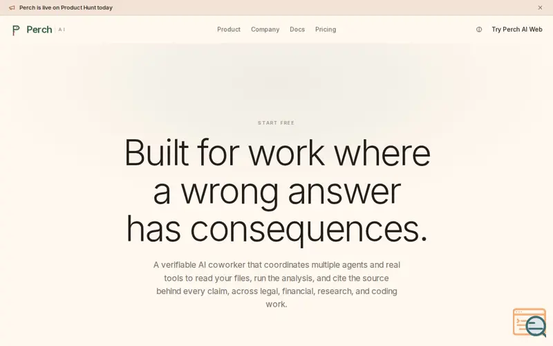 Screenshot of Perch AI