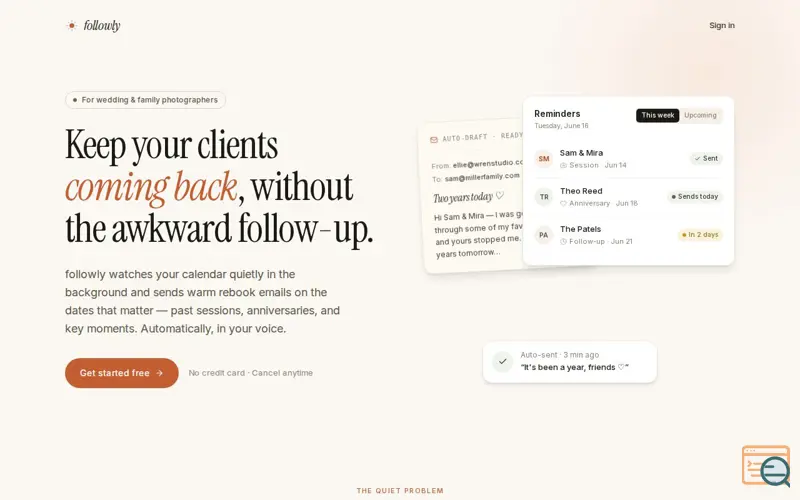 Screenshot of followly