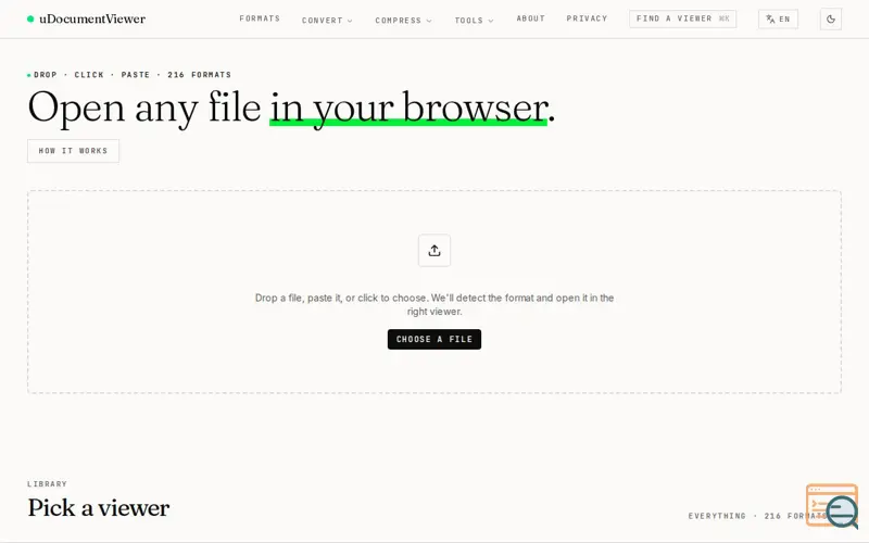 Screenshot of uDocumentViewer
