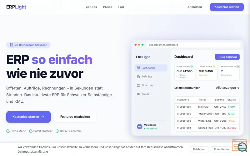 Screenshot of ERPLight