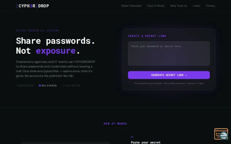 Screenshot of CYPH3RDROP