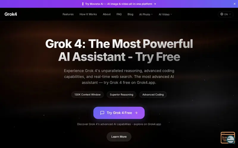 Screenshot of Grok 4 Free