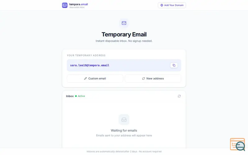 Screenshot of Tempora.email