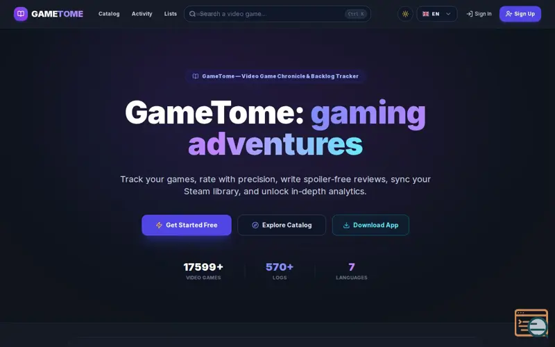 Screenshot of GameTome