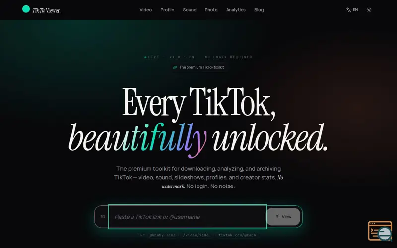 Screenshot of TikTk Viewer