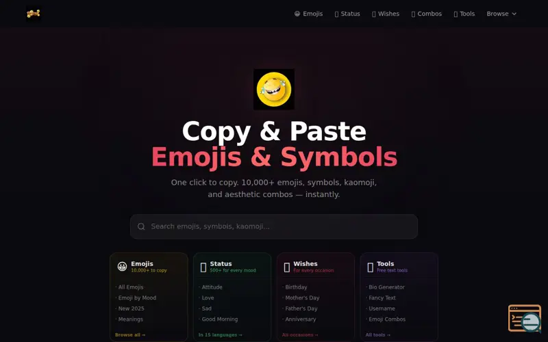 Screenshot of PasteMoji