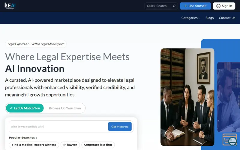 Screenshot of Legal Experts AI
