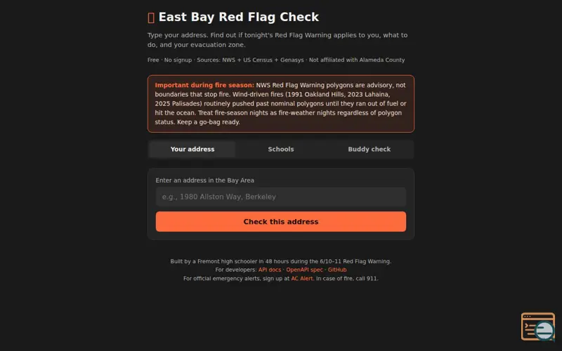 Screenshot of Redflag-check