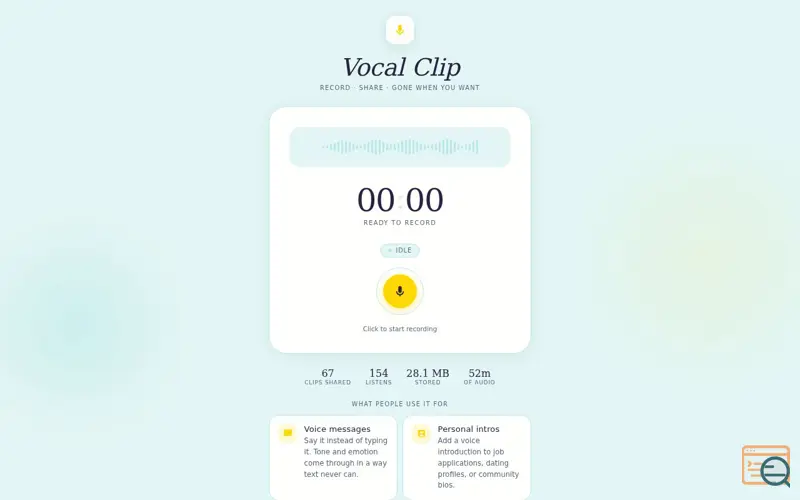 Screenshot of VocalClip